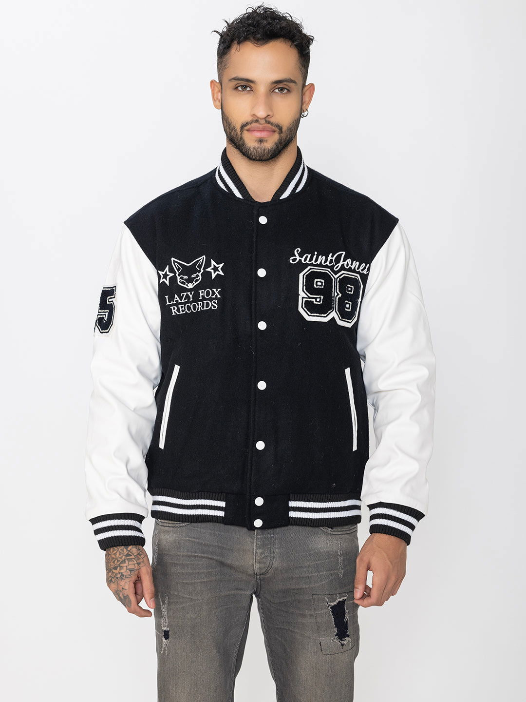 MEN'S VINTAGE LAZYFOX X SAINTJONES VARSITY JACKET – St.Jones