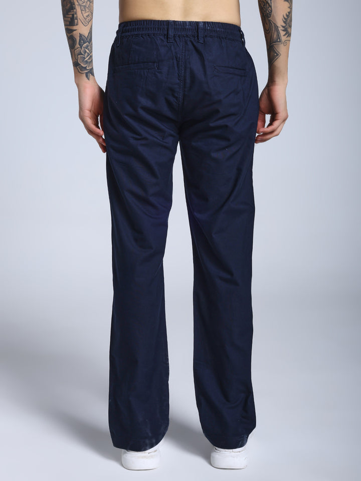 Navy blue elastic dobby travel jogger