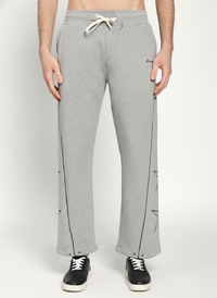 Unisex Grey Fleece Baggy Sweatpants