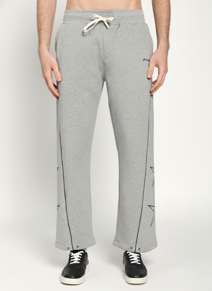 Unisex Grey Fleece Baggy Sweatpants