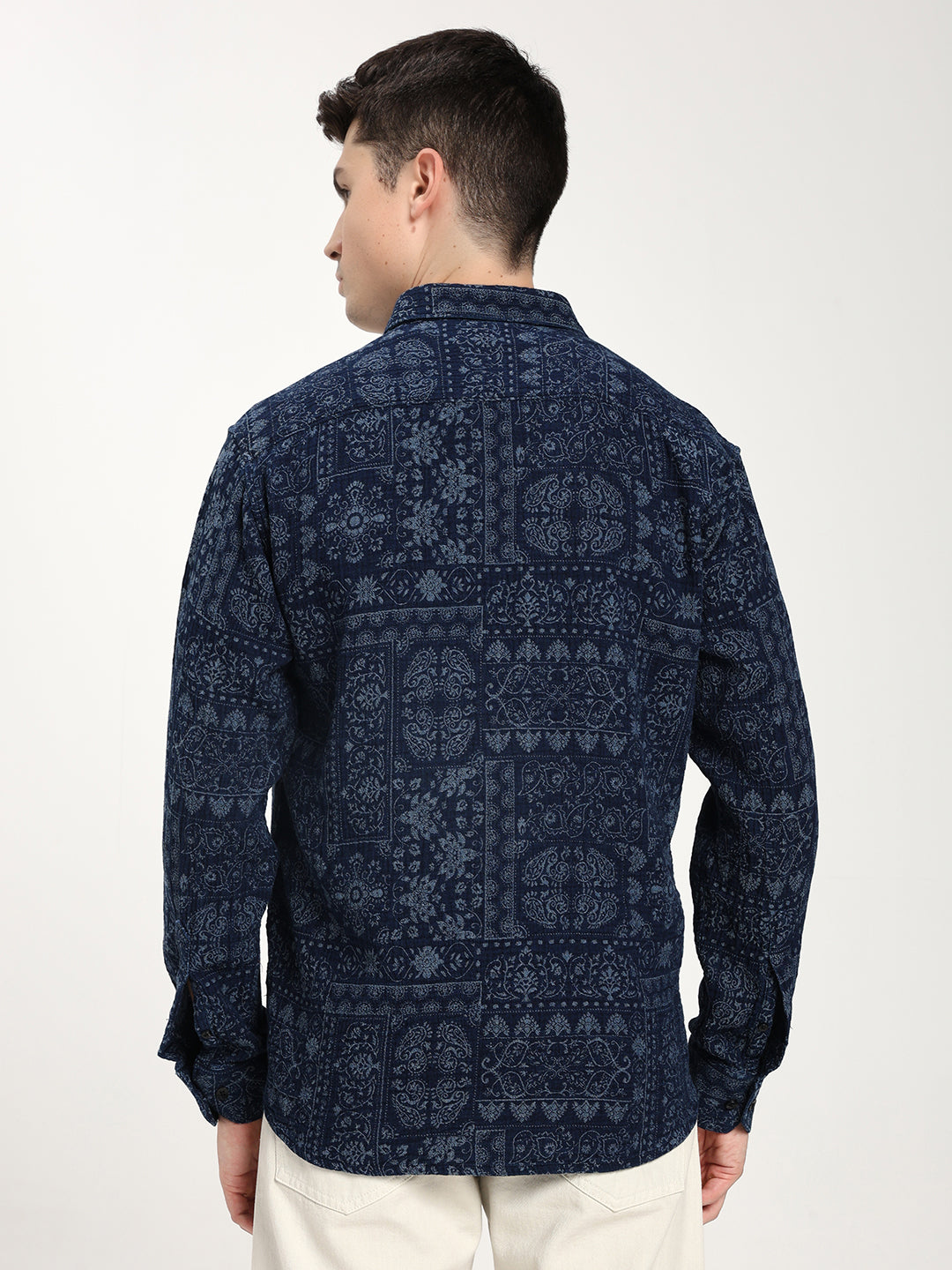 Blue Denim Patterned Shirt