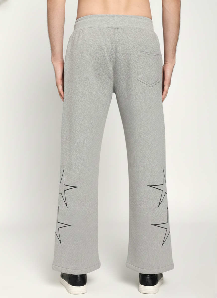 Unisex Grey Fleece Baggy Sweatpants