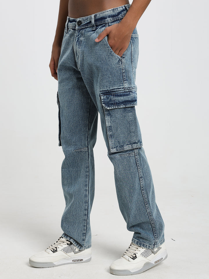 Men’s Vintage Wash Cargo Jeans