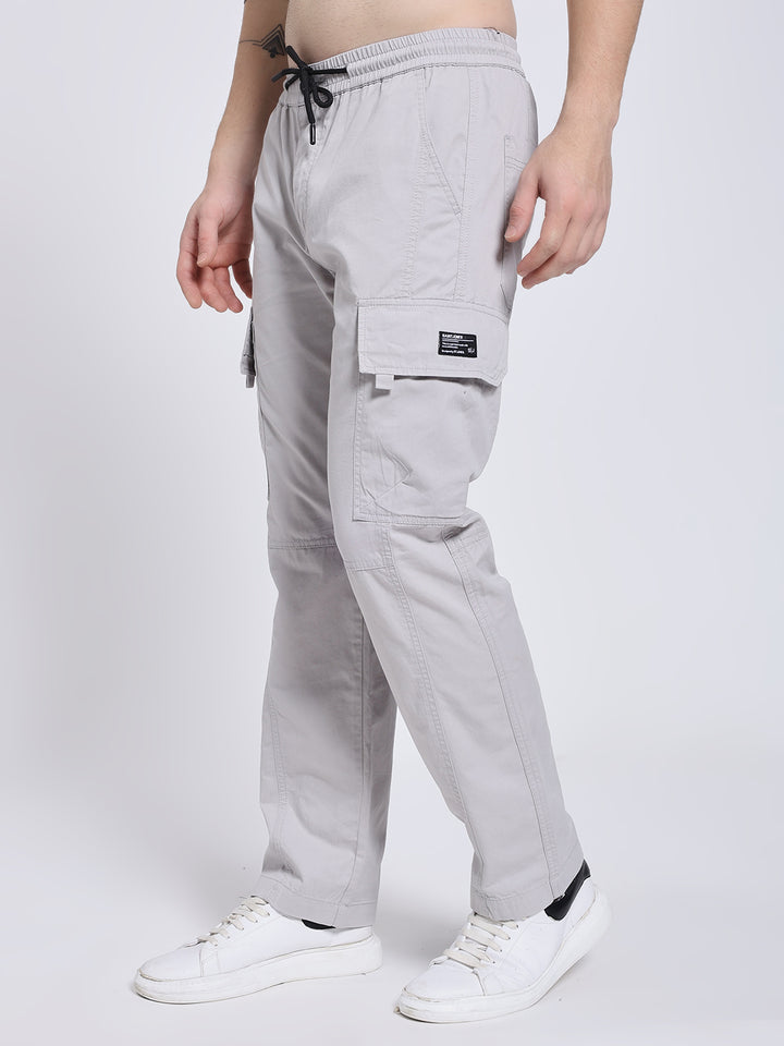 Men's Grey Six Pocket Cargo Comfort Fit