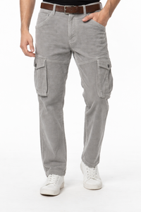Men’s Grey Corduroy Cargo Pants