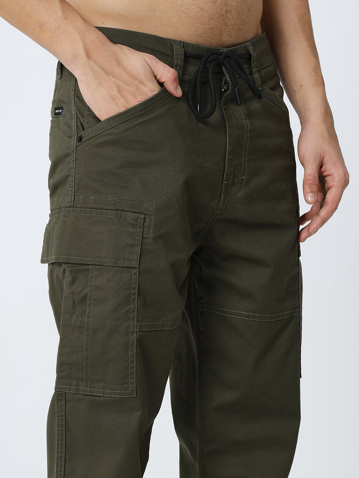 Men's Dobby stretch straight cargo green