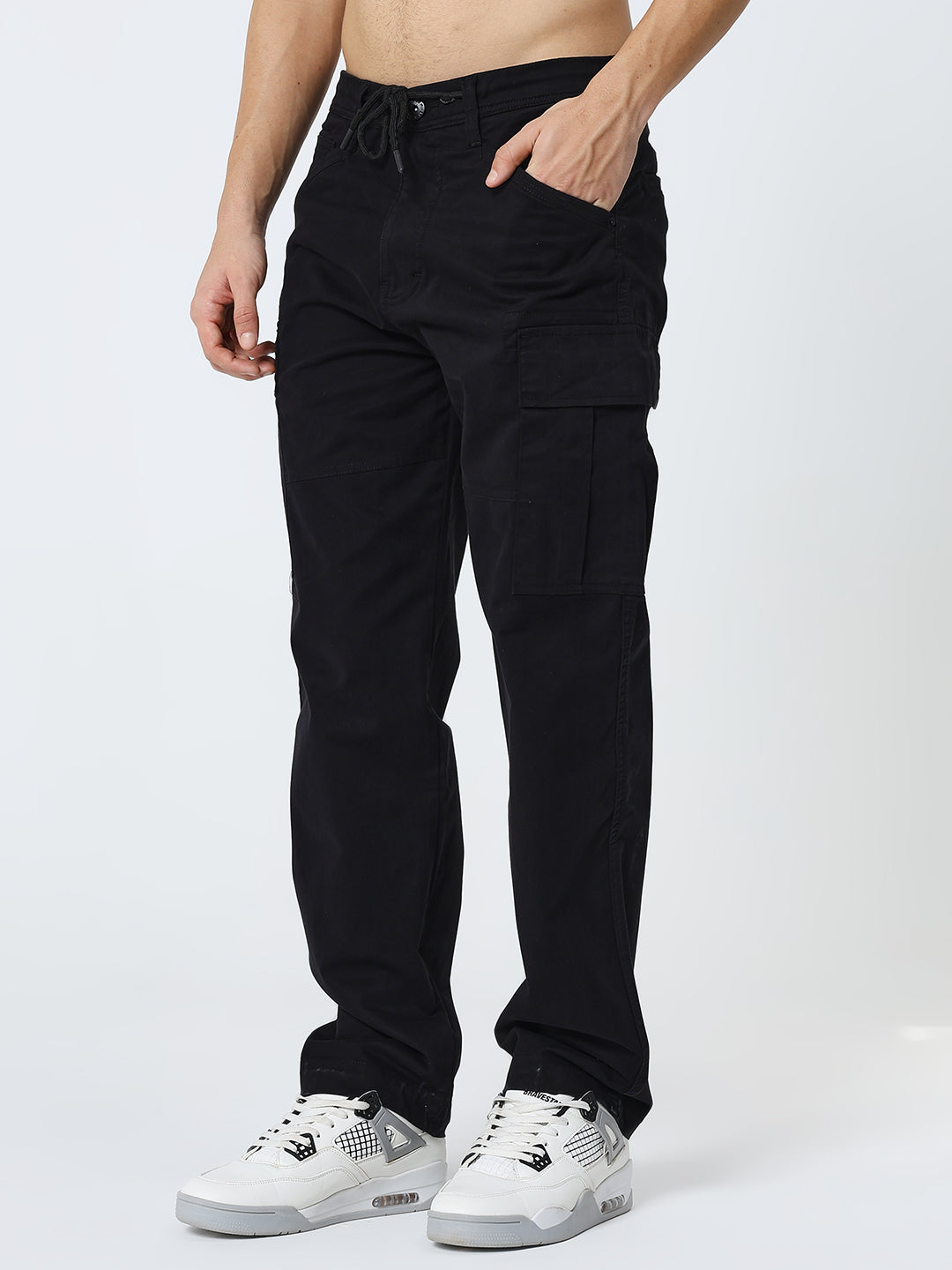 Men's Dobby stretch straight cargo black