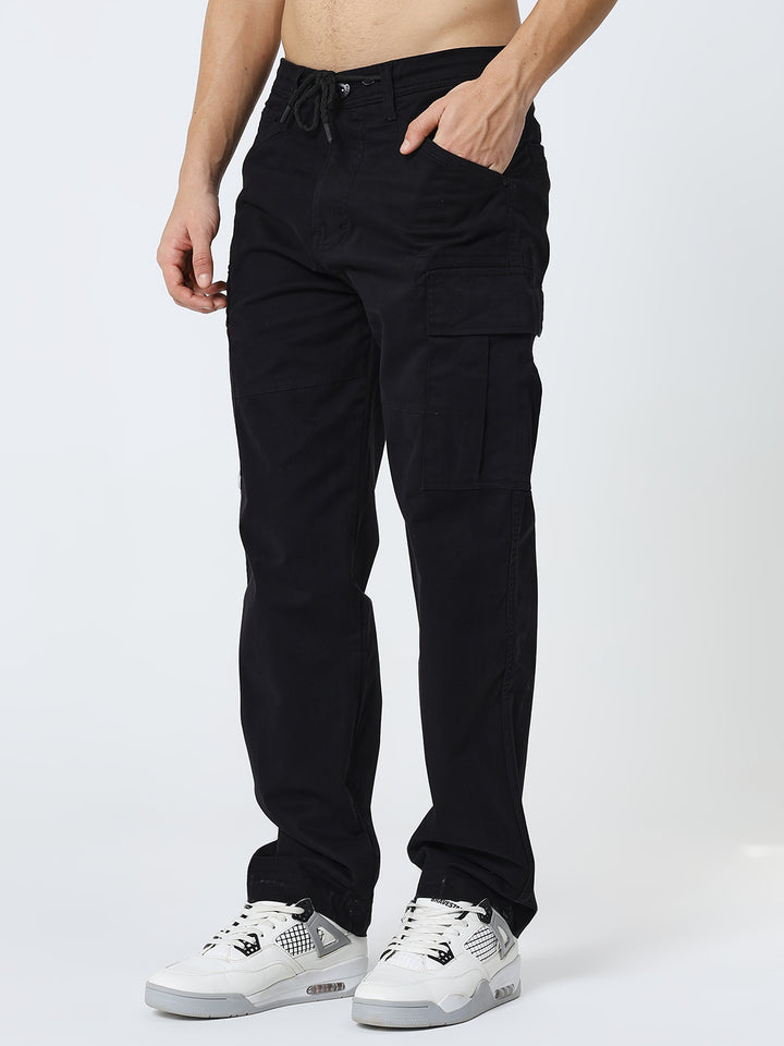 Men's Dobby stretch straight cargo black