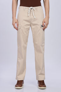 Men's Cream cargo pants