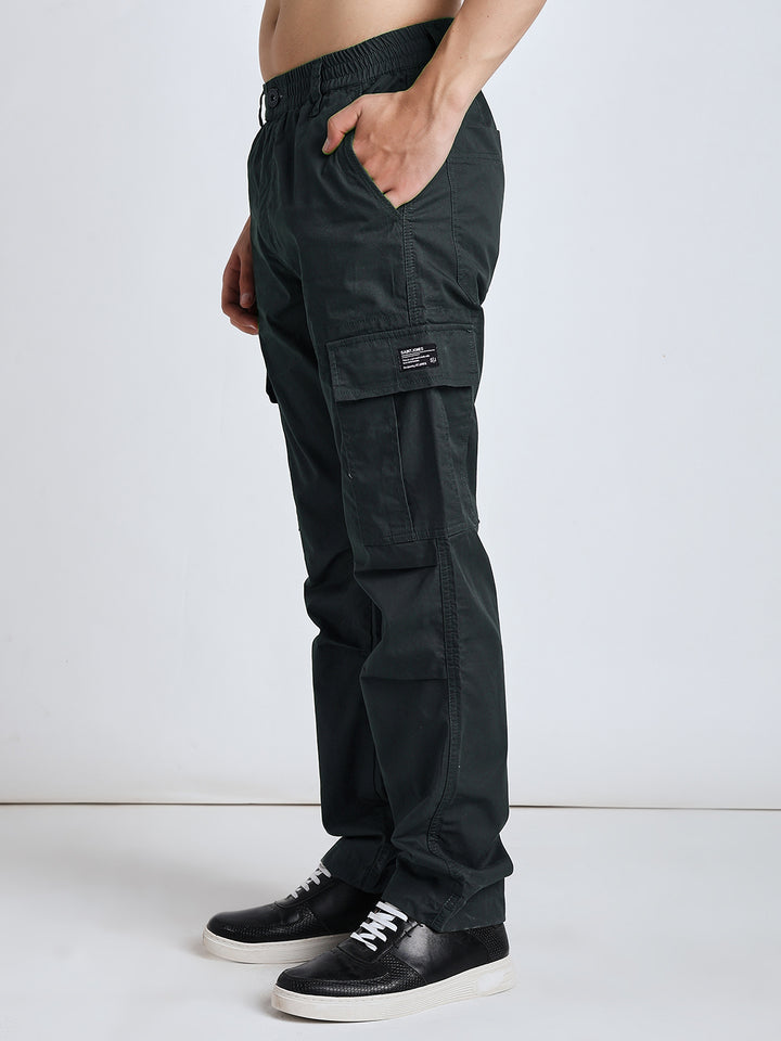 Men's New edition Six pockets straight green cargo