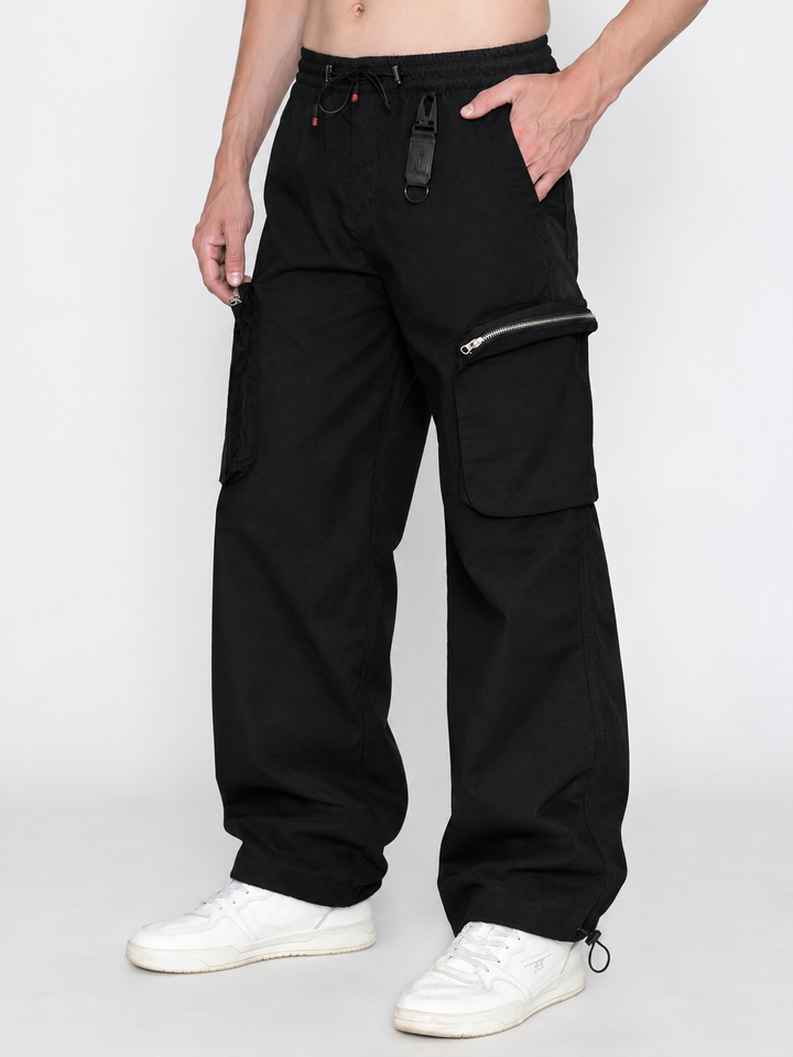 Men's Black Ribstop rock baggy cargo.