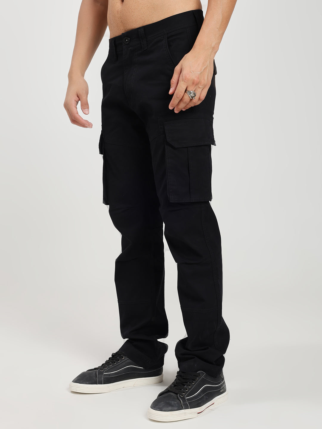 Men’s Tall Length Cargo Pants Black