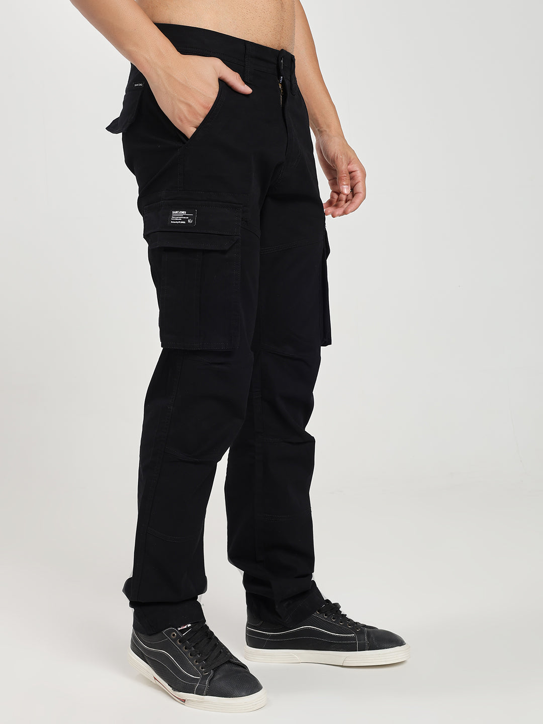 Men’s Tall Length Cargo Pants Black