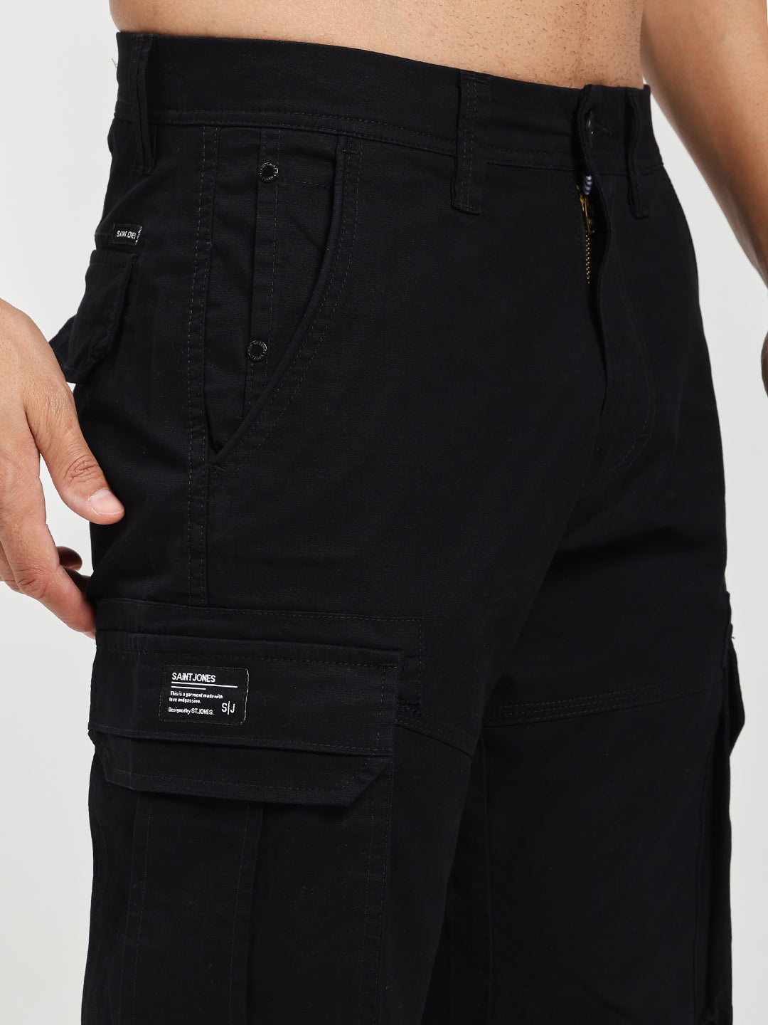 Men’s Tall Length Cargo Pants Black