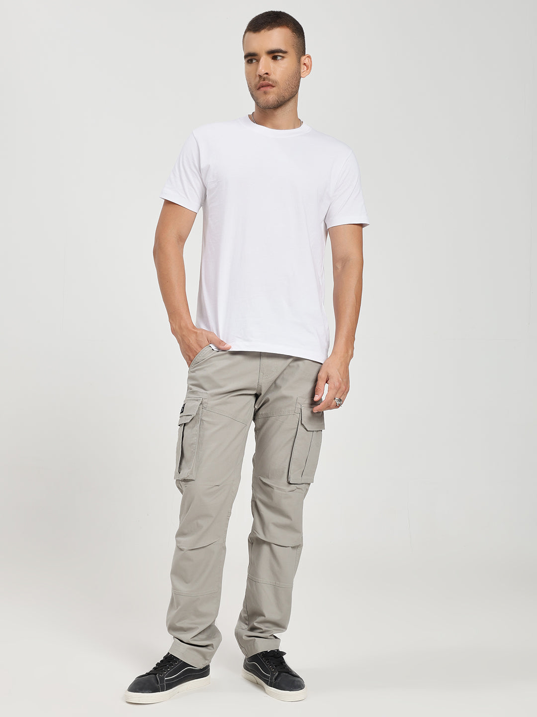 Men’s Tall Length Cargo Pants Light Grey