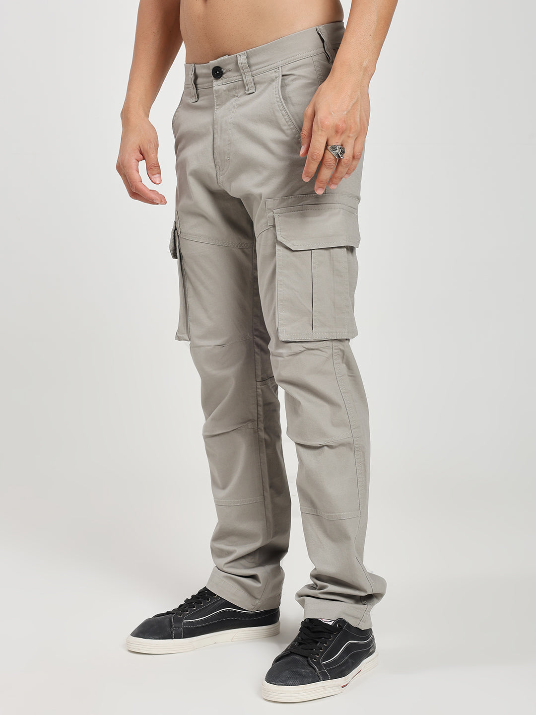 Men’s Tall Length Cargo Pants Light Grey