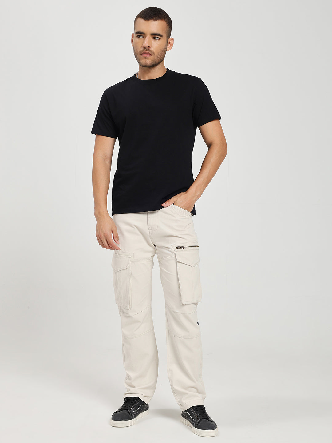 Men’s Casual Cream Cargo Pants