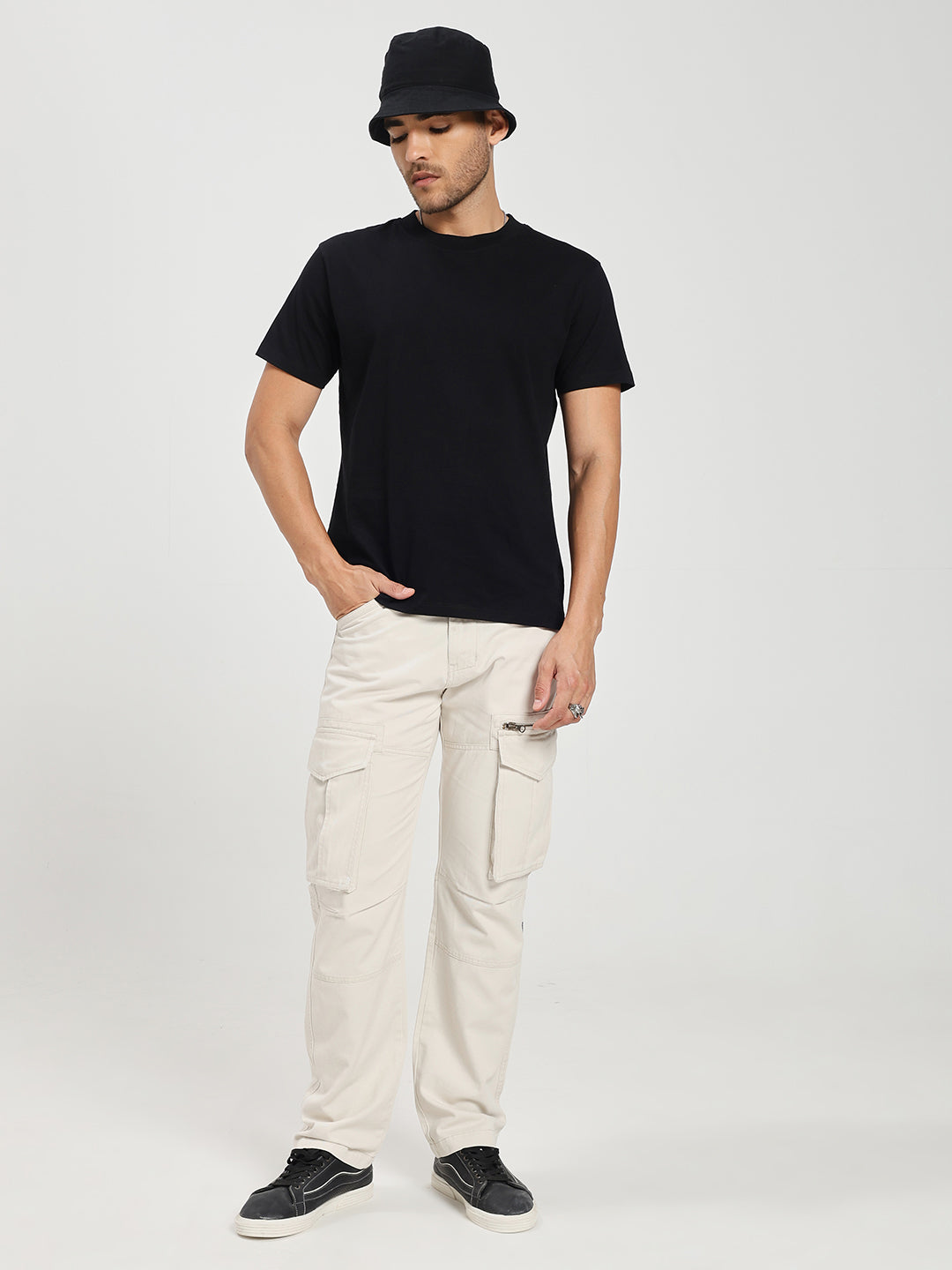Men’s Casual Cream Cargo Pants