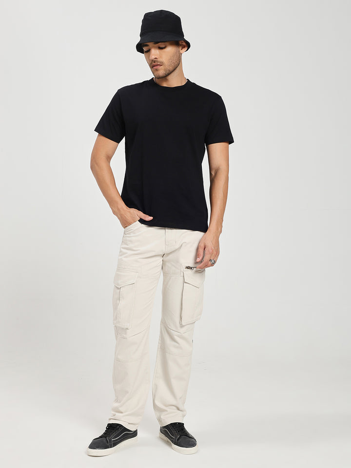 Men’s Casual Cream Cargo Pants