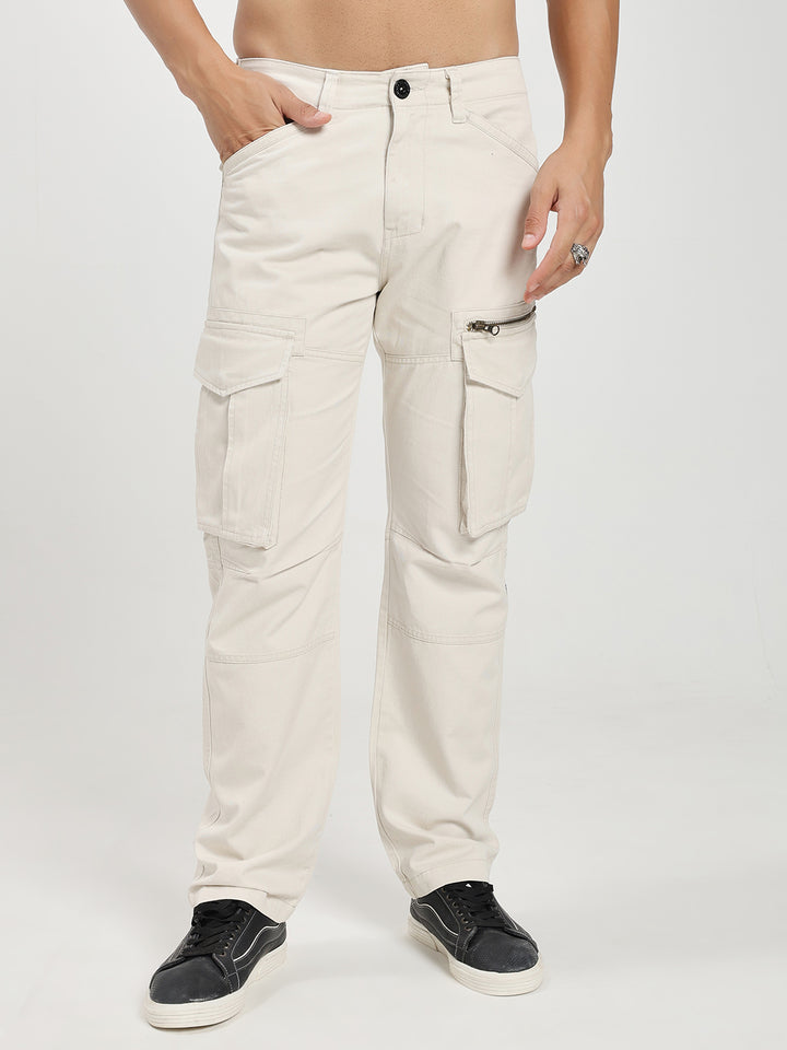 Men’s Casual Cream Cargo Pants