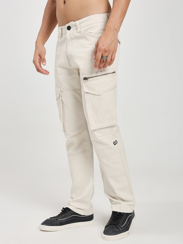 Men’s Casual Cream Cargo Pants