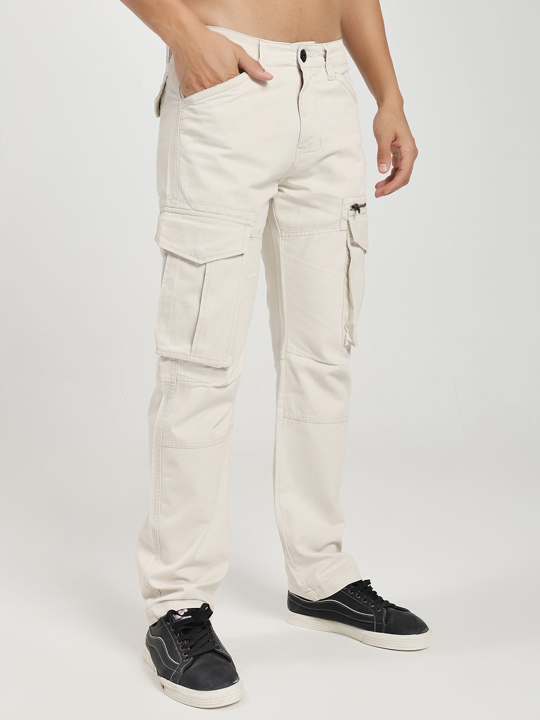 Men’s Casual Cream Cargo Pants
