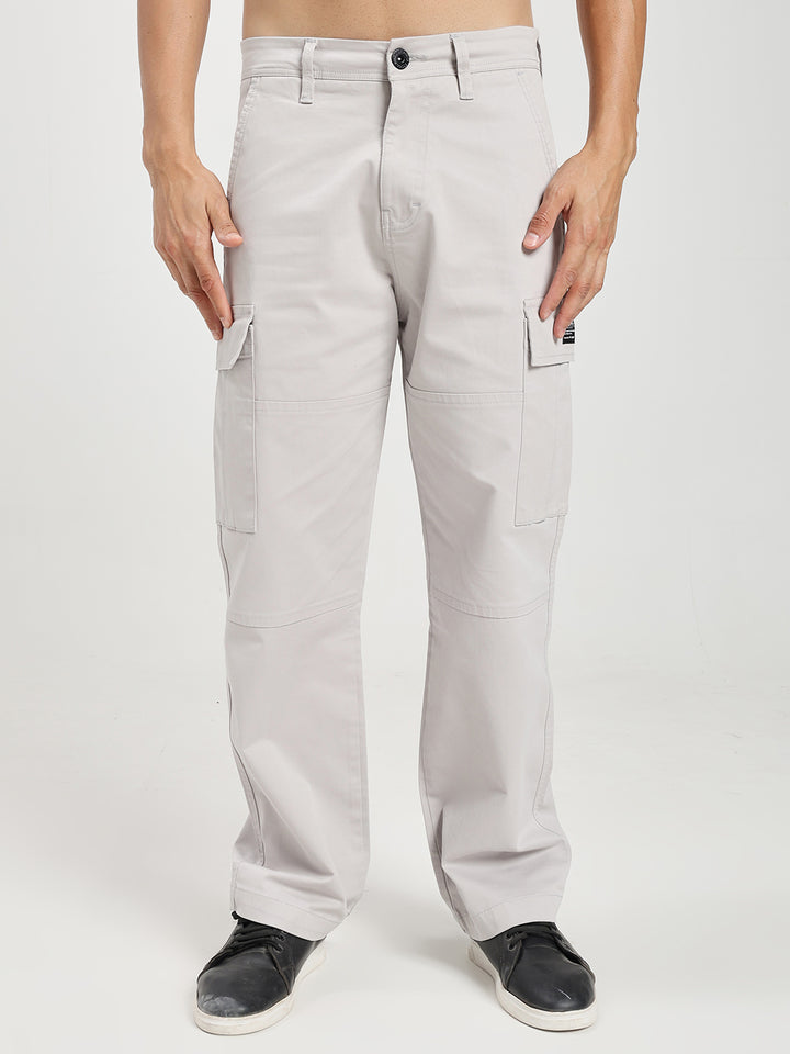 Men’s Relaxed Fit Light Grey Cargo Pants