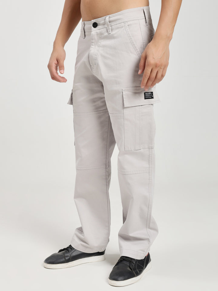 Men’s Relaxed Fit Light Grey Cargo Pants