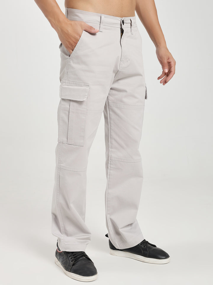 Men’s Relaxed Fit Light Grey Cargo Pants