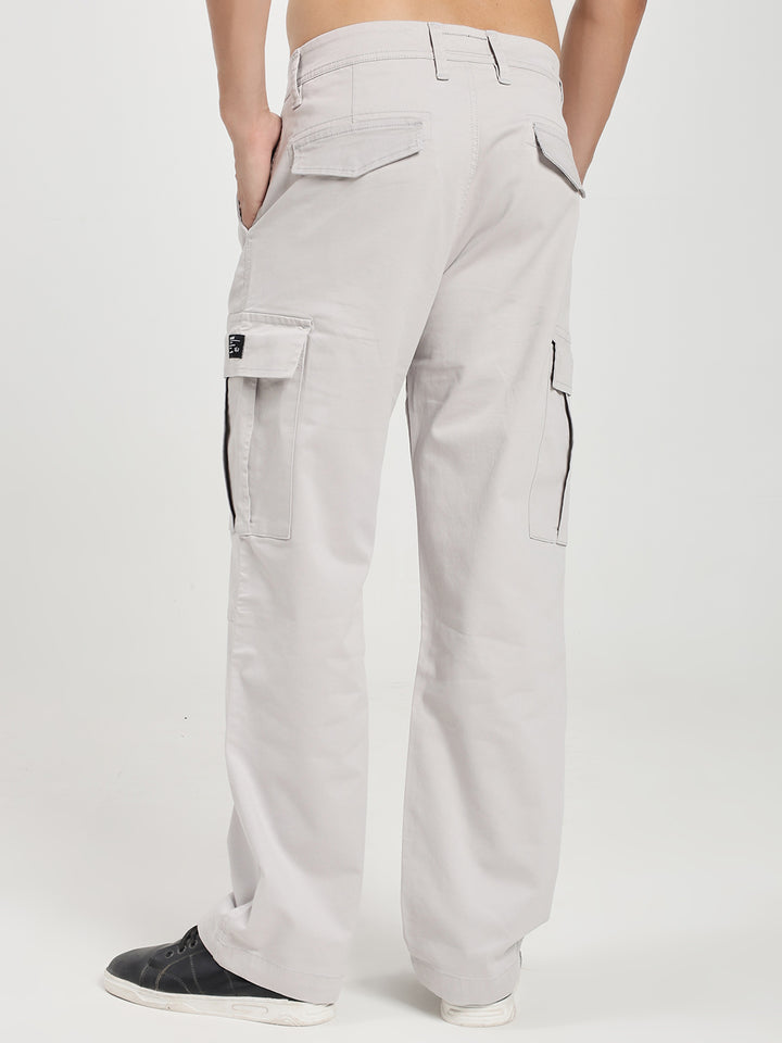 Men’s Relaxed Fit Light Grey Cargo Pants