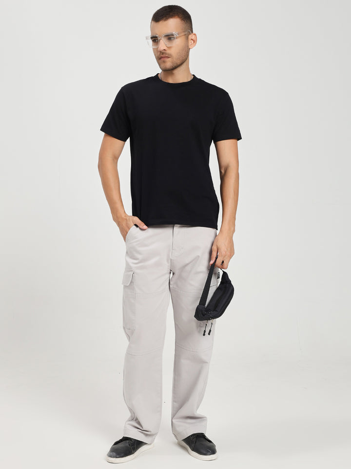 Men’s Relaxed Fit Light Grey Cargo Pants