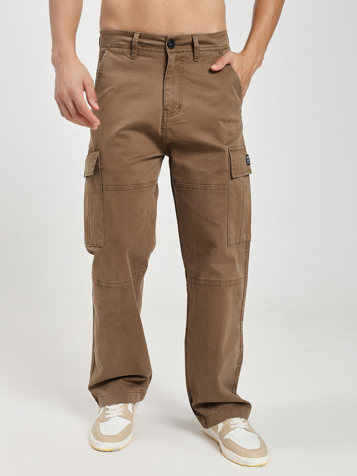 Men’s Relaxed Fit Brown Cargo Pants
