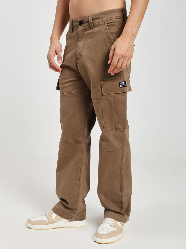 Men’s Relaxed Fit Brown Cargo Pants