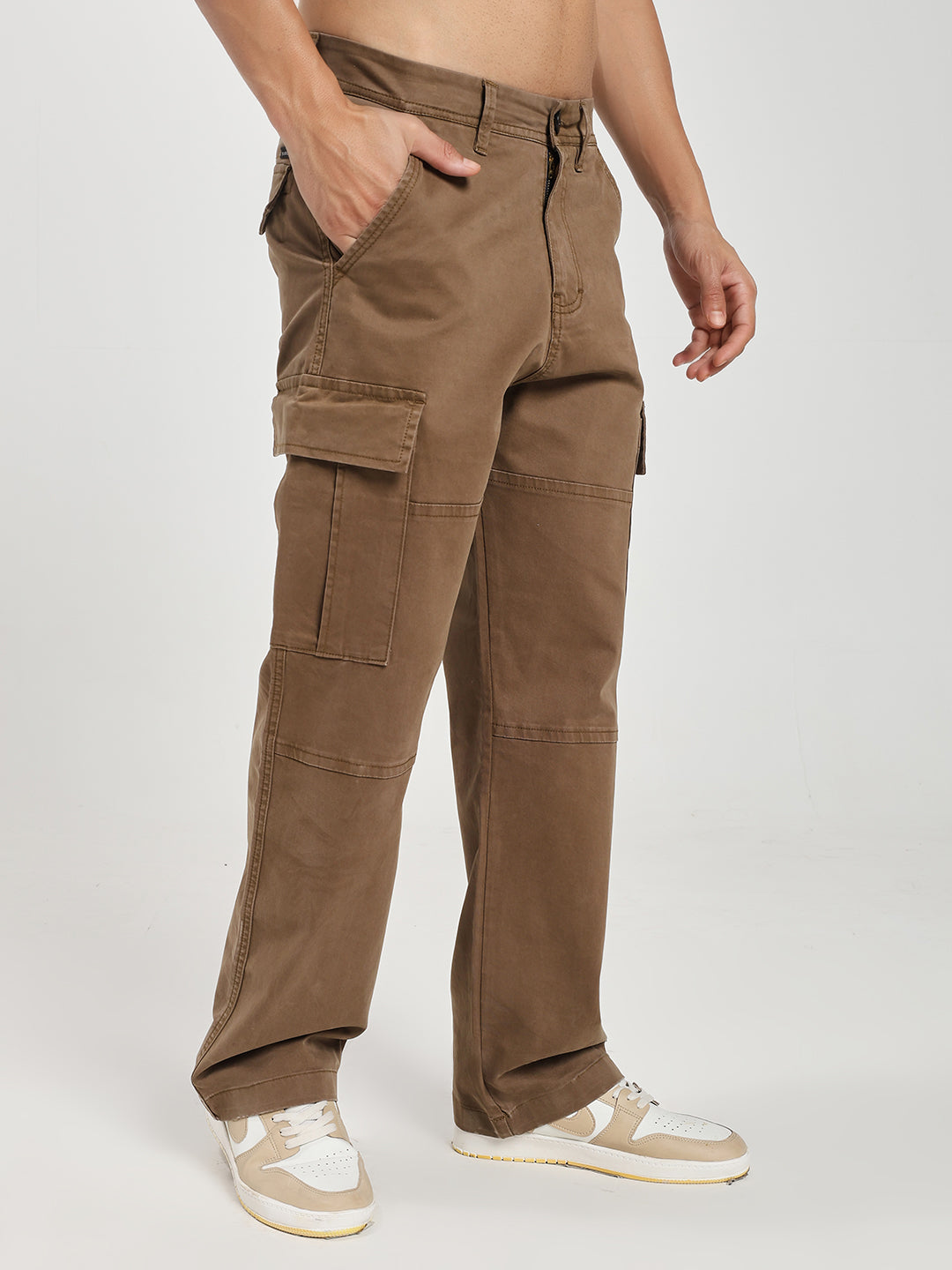 Men’s Relaxed Fit Brown Cargo Pants