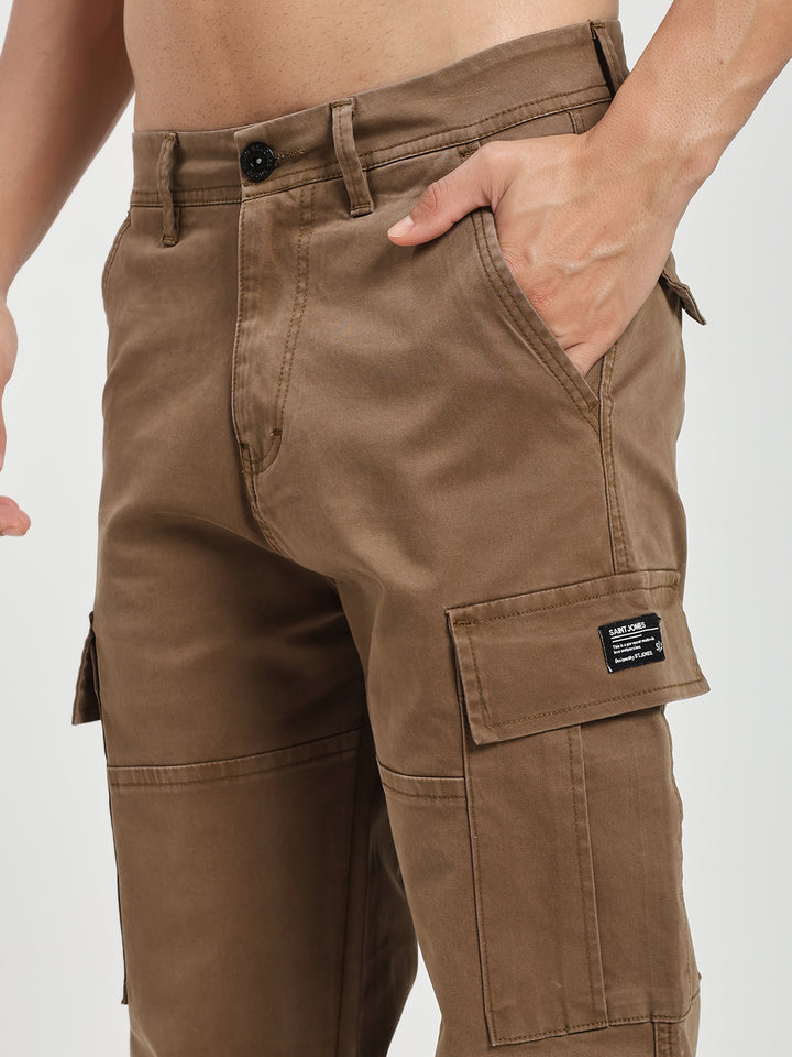 Men’s Relaxed Fit Brown Cargo Pants
