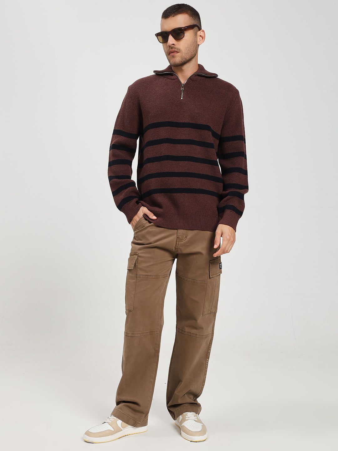 Men’s Relaxed Fit Brown Cargo Pants