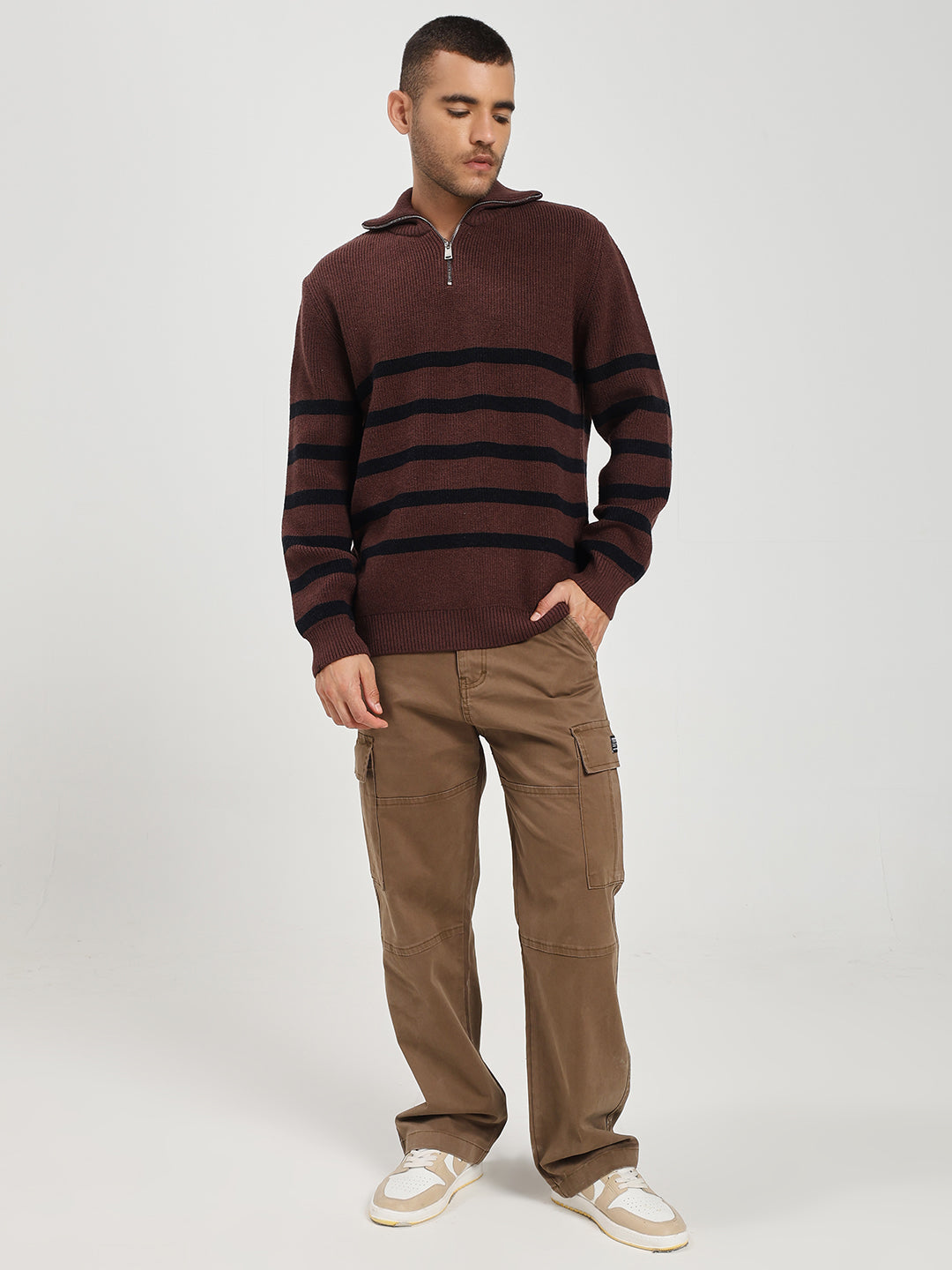 Men’s Relaxed Fit Brown Cargo Pants