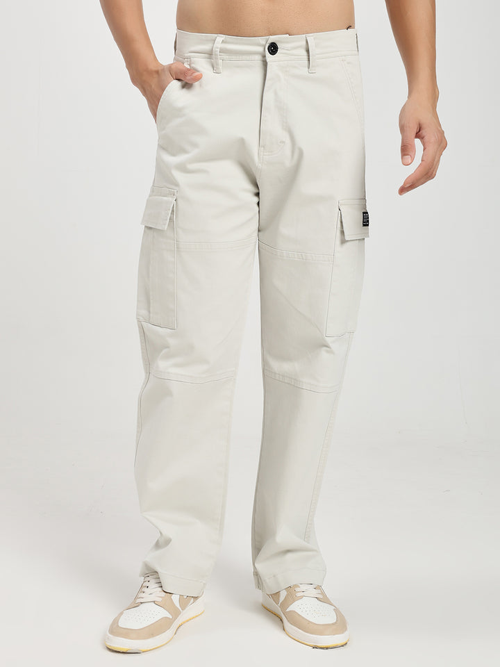 Men’s Relaxed Fit Cream Cargo Pants