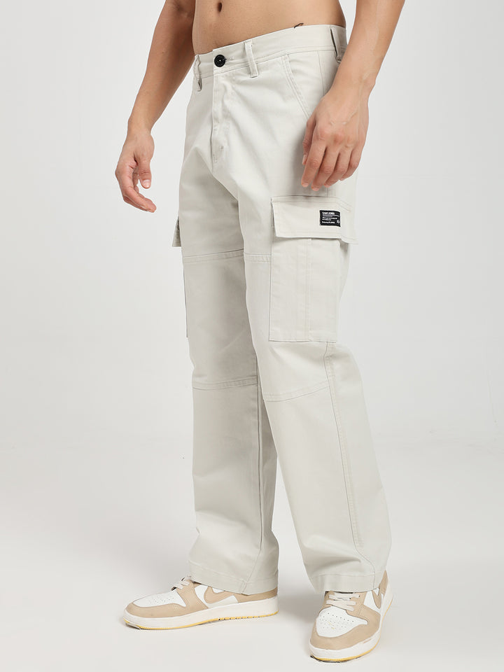 Men’s Relaxed Fit Cream Cargo Pants