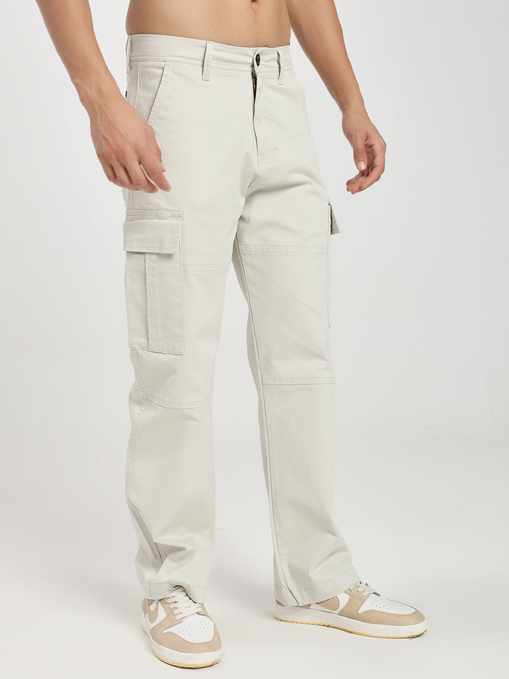 Men’s Relaxed Fit Cream Cargo Pants