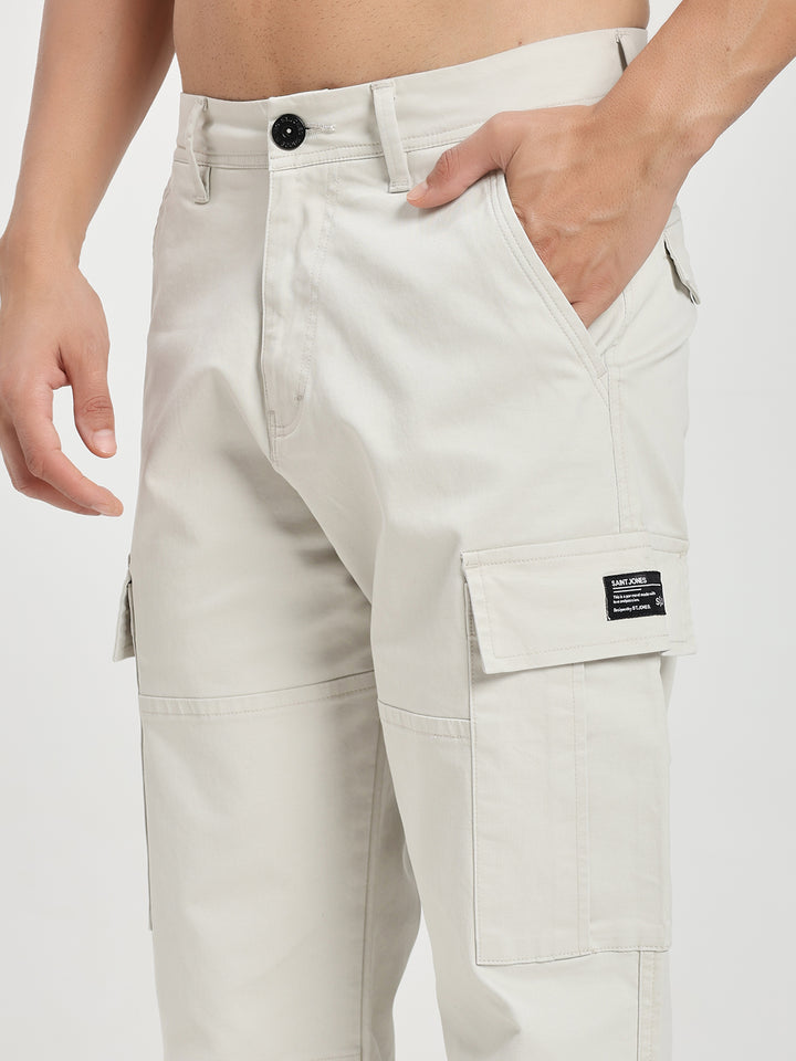 Men’s Relaxed Fit Cream Cargo Pants