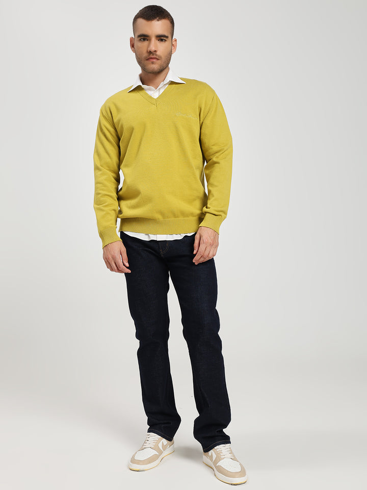 Men’s Yellow V-Neck Sweater