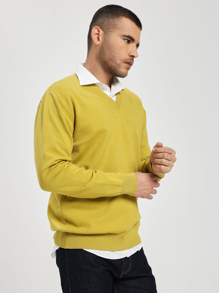 Men’s Yellow V-Neck Sweater