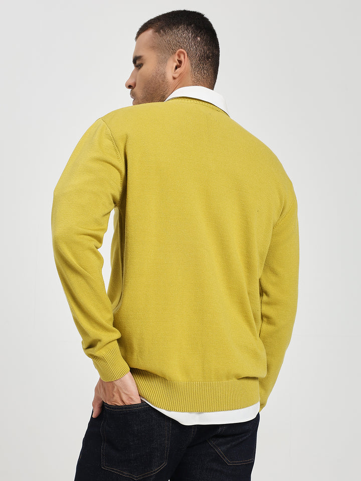 Men’s Yellow V-Neck Sweater