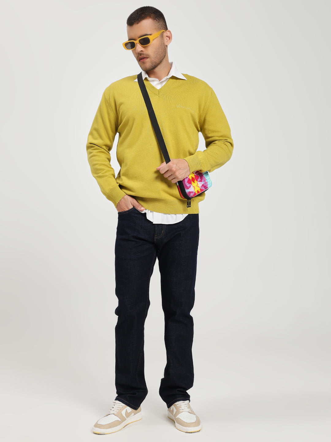 Men’s Yellow V-Neck Sweater