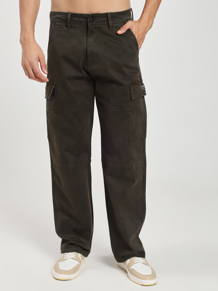 Men’s Relaxed Fit Dark Green Cargo Pants