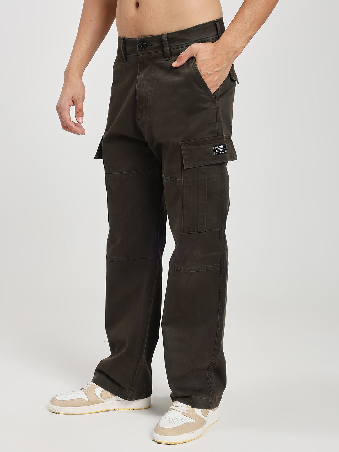 Men’s Relaxed Fit Dark Green Cargo Pants