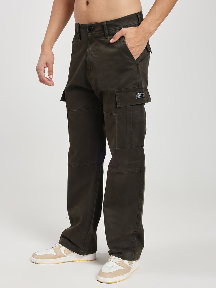Men’s Relaxed Fit Dark Green Cargo Pants