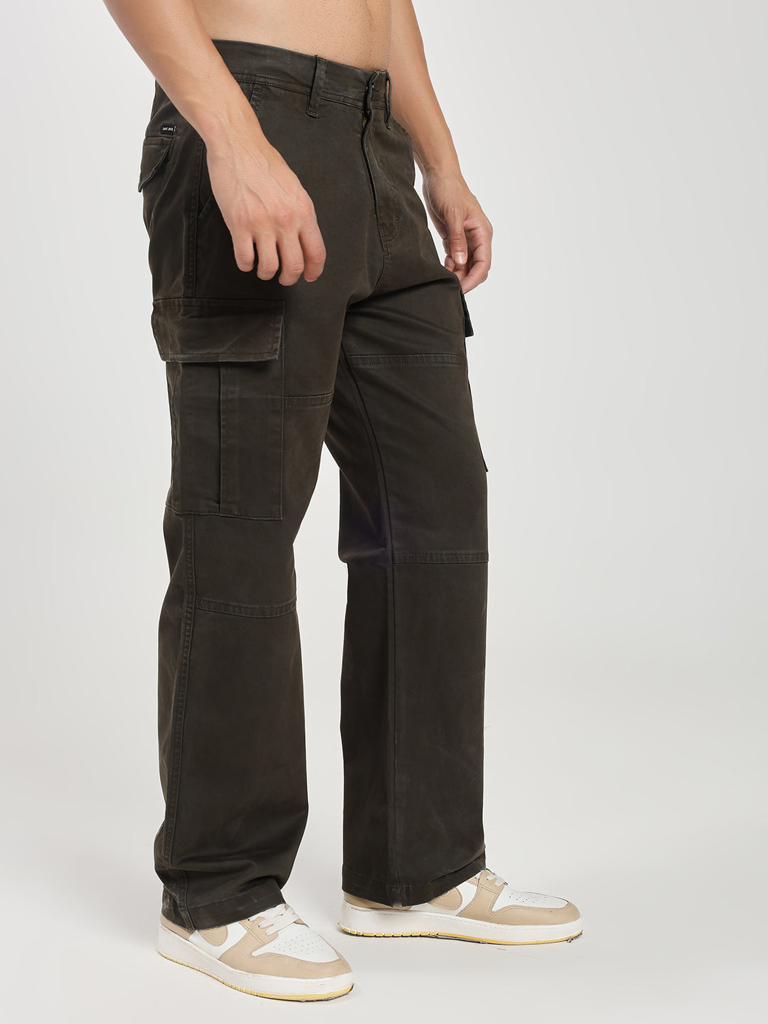 Men’s Relaxed Fit Dark Green Cargo Pants