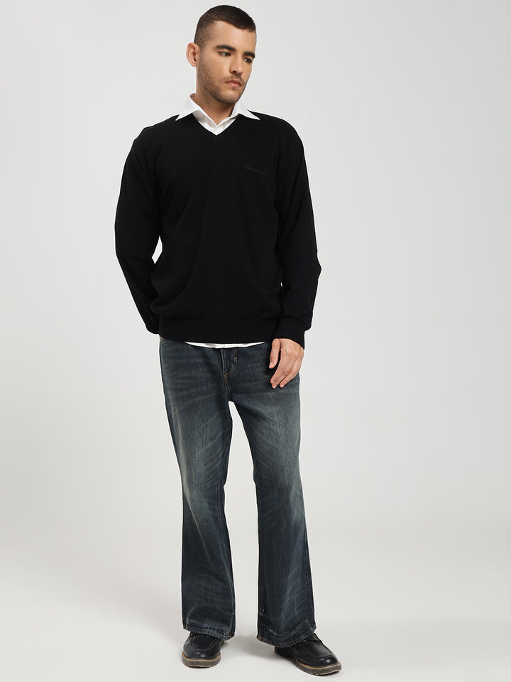 Men’s Black V-Neck Sweater